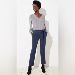 Loft tie waist slim pants size 8